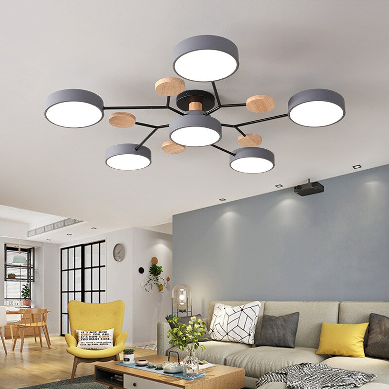 Modern Wooden LED Ceiling Chandeliers Home Decoration for Living Room Bedroom Kitchen Dining Room Lights Indoor Pendant Lamps