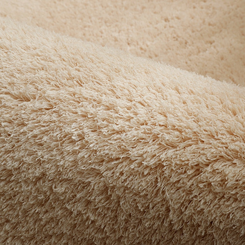 Fluffy Round Carpet Rugs For Bedroom Living Room Study Tent Solid Color Floor Car Thick Soft Plush Anti-Slip Carpet Children Rug
