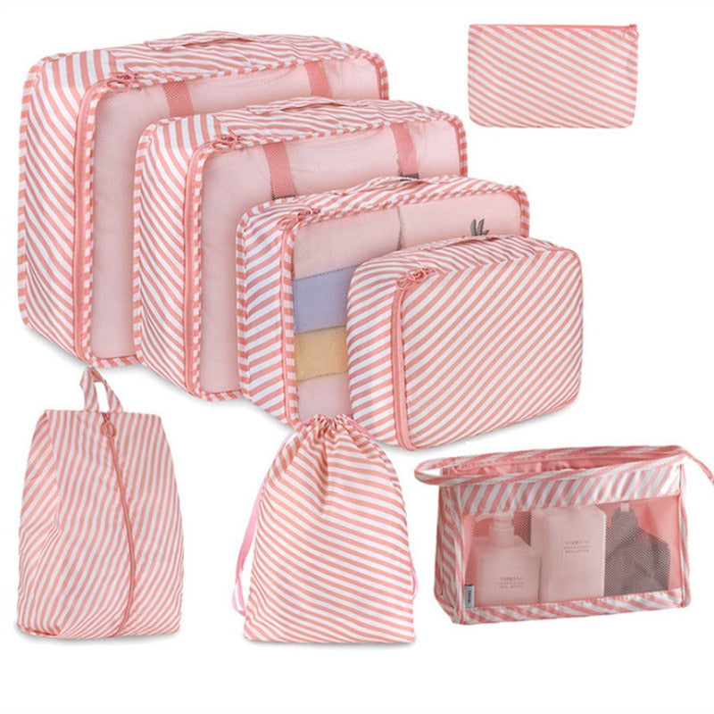 6/8 Pcs Set Travel Organizer Storage Bags Suitcase Packing Set Storage Cases Portable Luggage Organizer Clothes Shoe Tidy Pouch
