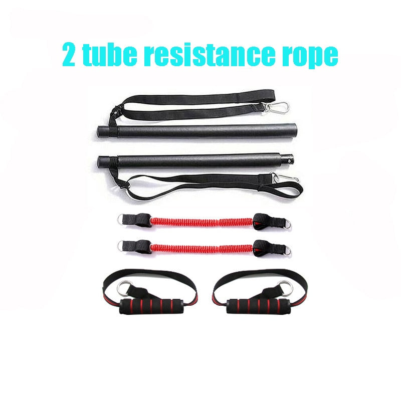 Resistance Band Pilates Stick Gym Exercise Muscle Power Tension Bar Pilates Bar Home Work Out Fitness Equipment