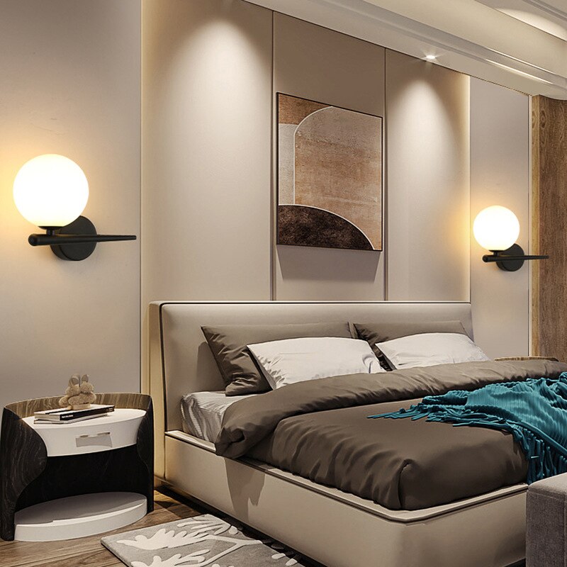 Nordic Glas Ball FÜHRTE Wand Licht für Wohnzimmer Interior Schlafzimmer LED Wand Leuchte mit 7w G9 Birne wand Leuchte für Home