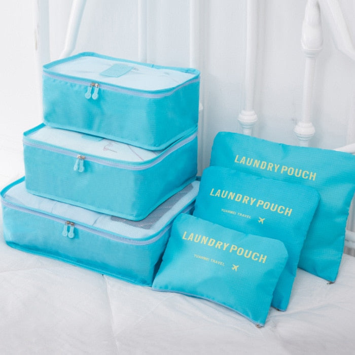 6/8 Pcs Set Travel Organizer Storage Bags Suitcase Packing Set Storage Cases Portable Luggage Organizer Clothes Shoe Tidy Pouch