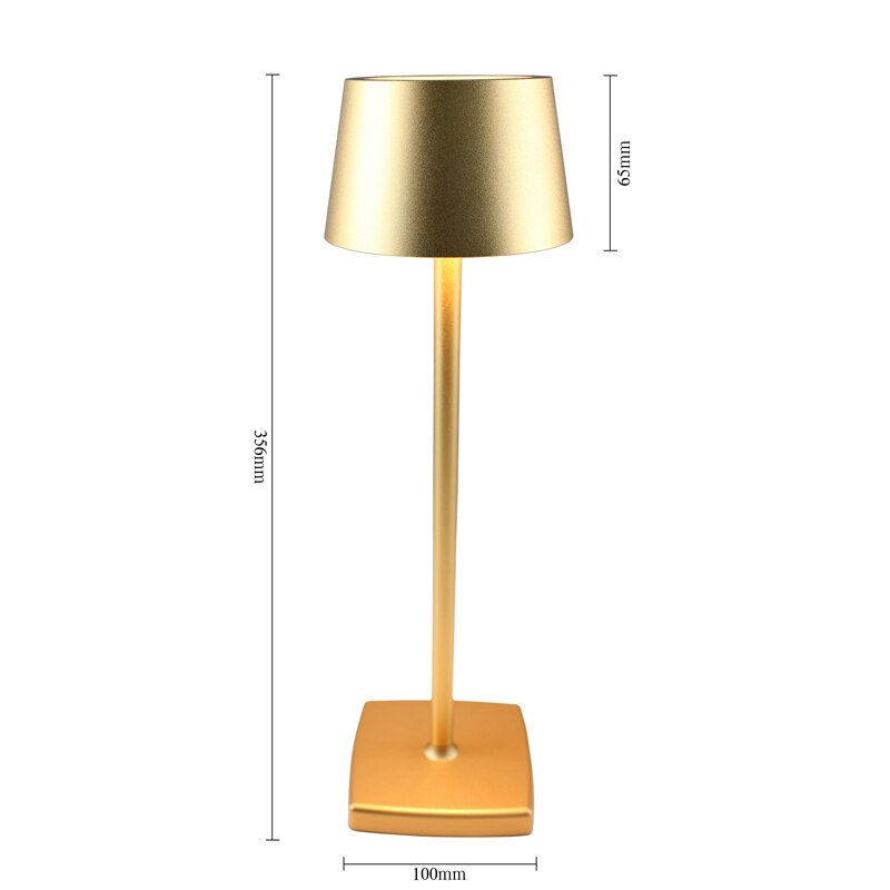 LED Aluminum Alloy Waterproof Desk Lamp Touch Dimming Rechargeable Metal Table Lamps For Bar Living Room Reading Book Light