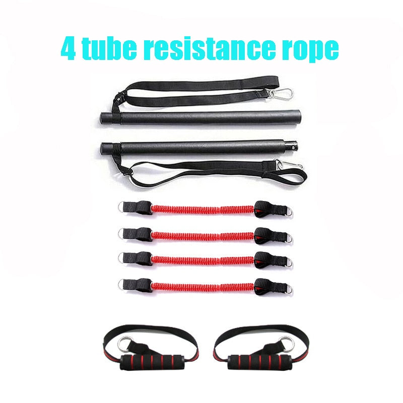Resistance Band Pilates Stick Gym Exercise Muscle Power Tension Bar Pilates Bar Home Work Out Fitness Equipment