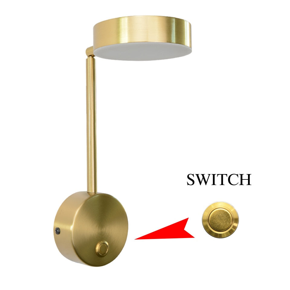 modern wall lights 9W With switch led wall lamps gold wall lamps livingroom indoor lighting Bedside For Bedroom wall sconce