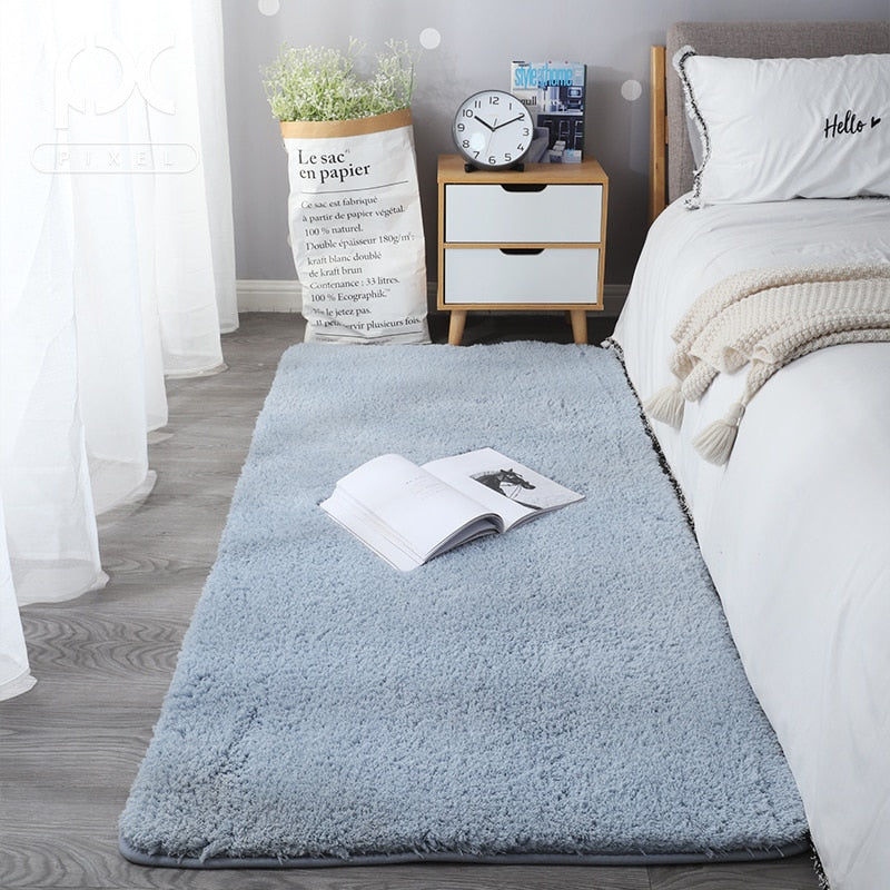 Nordic Fluffy Carpet For Bedroom Living Room Large Size Plush Anti-slip Soft Door Mat White pink Red Children's Rugs For Room