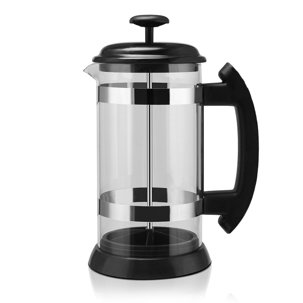 Stainless Steel Glass Teapot Cafetiere French Coffee Tea Percolator Filter Press Plunger 1000ml Manual Coffee Espresso Maker Pot