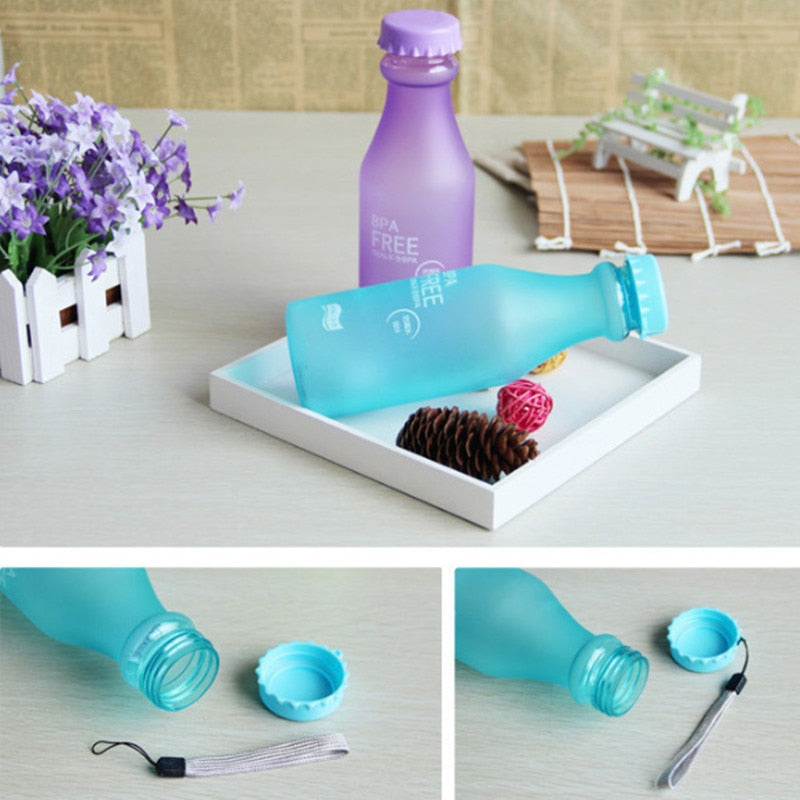 550ML Candy Color BPA Free Water Bottles Leak-proof Drinking Cup Kettle Outdoor Sports Water Bottle for Travel Running Camping