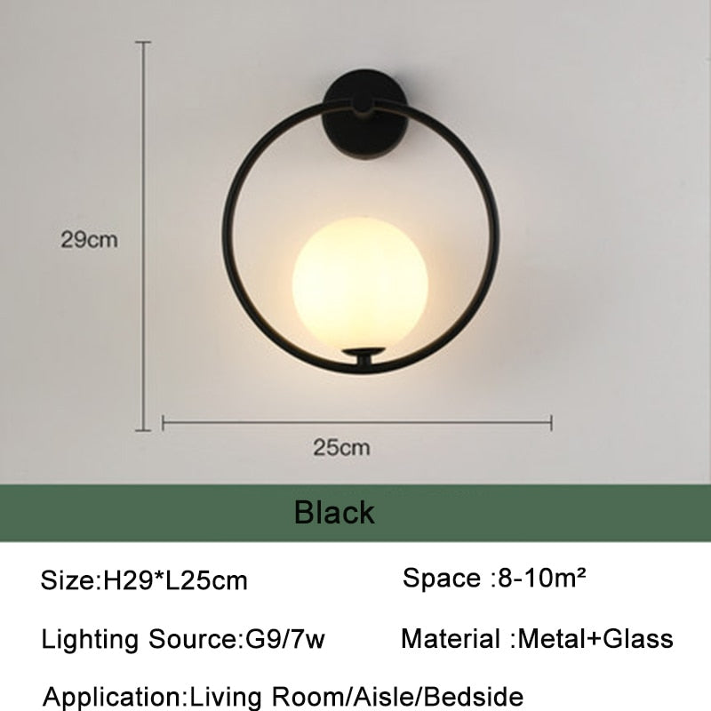Nordic Glas Ball FÜHRTE Wand Licht für Wohnzimmer Interior Schlafzimmer LED Wand Leuchte mit 7w G9 Birne wand Leuchte für Home