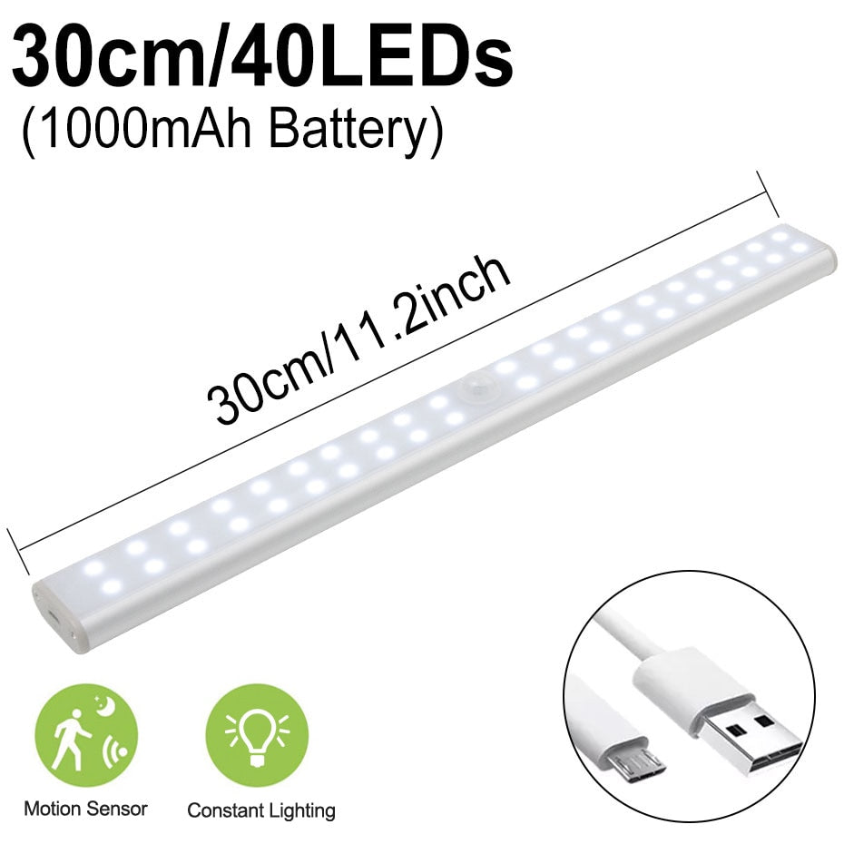 6/10/30/60 LED PIR Motion Sensor Night Light Dimmable Closet Lights LED Under Cabinet Light for Cupboard Wardrobe Stairs Kitchen