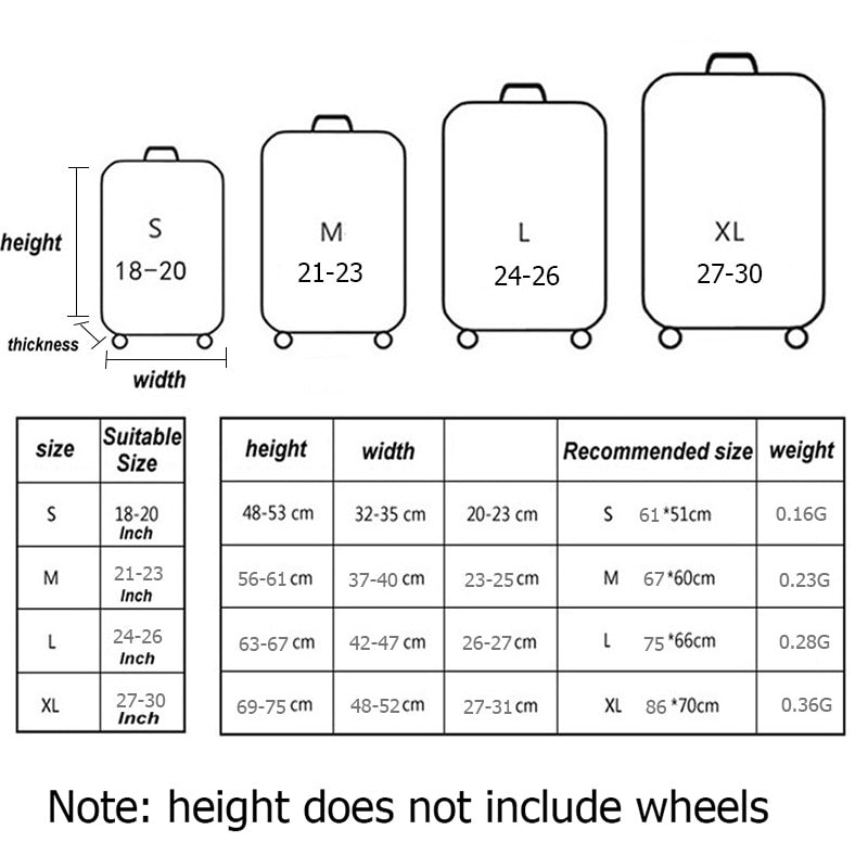 Fashion Suitcase Cover High Elastic Stripe Love Heart Shaped Luggage Case Dust Cover For18-32Inch Suitcase Essential Accessories