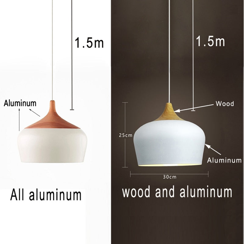Minimalist Pendant Lights E27 Aluminum Lampshade Decor Hanging Lamp Light Fixtures Dia 30cm