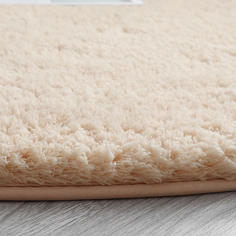 Fluffy Round Carpet Rugs For Bedroom Living Room Study Tent Solid Color Floor Car Thick Soft Plush Anti-Slip Carpet Children Rug