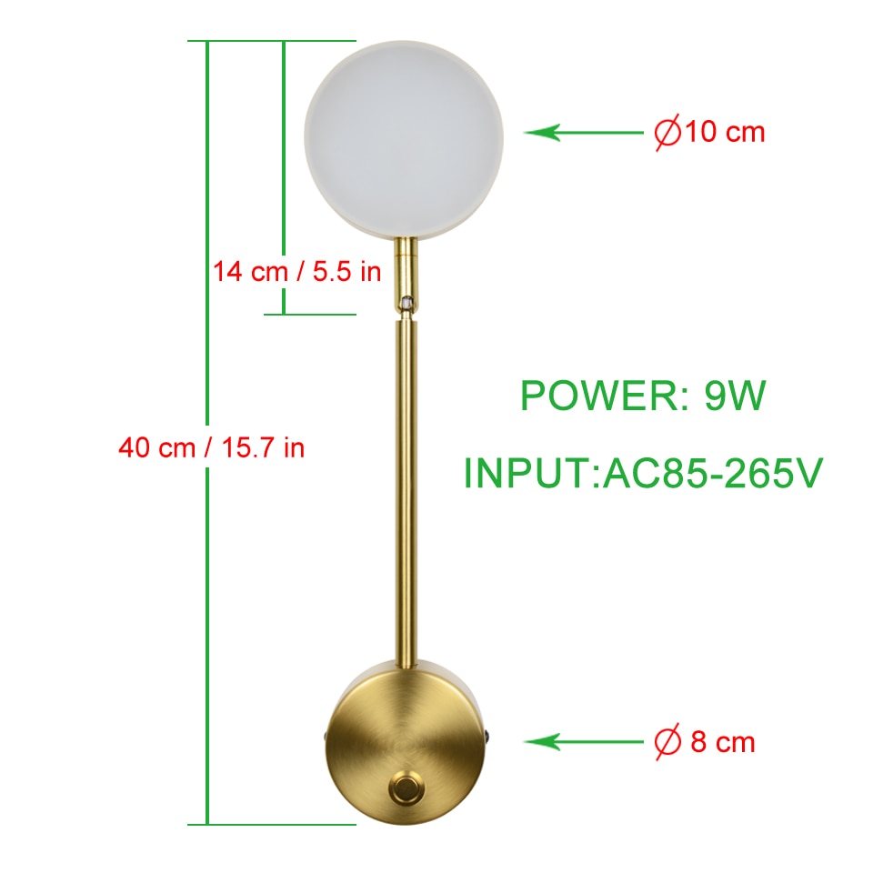 modern wall lights 9W With switch led wall lamps gold wall lamps livingroom indoor lighting Bedside For Bedroom wall sconce