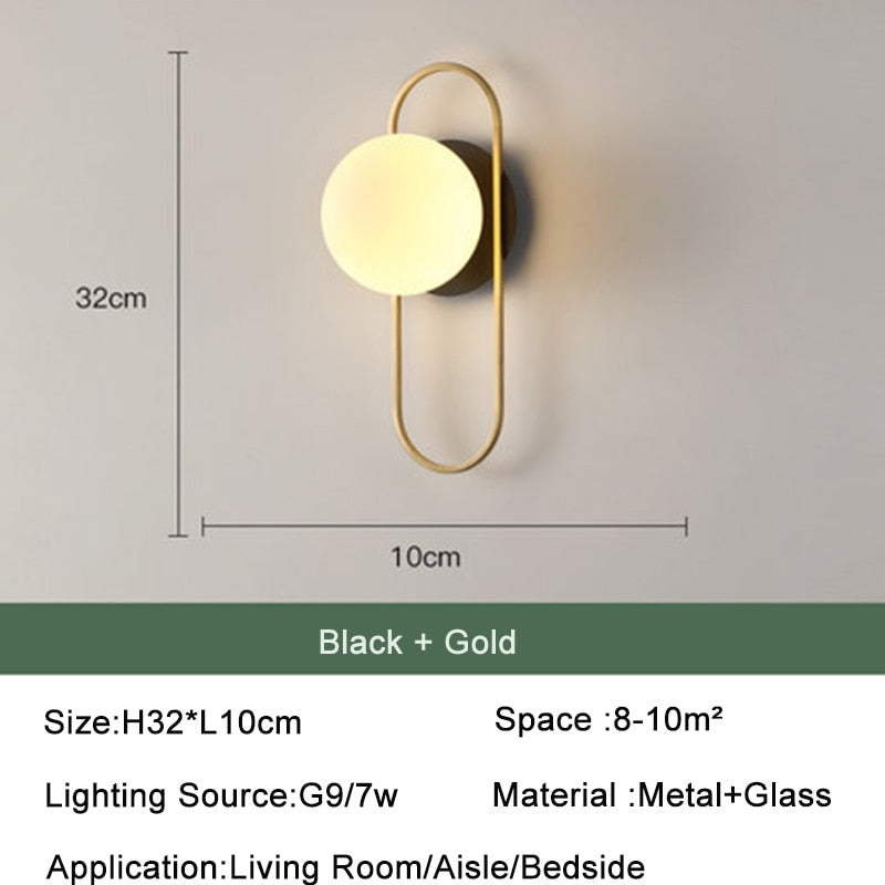 Nordic Glas Ball FÜHRTE Wand Licht für Wohnzimmer Interior Schlafzimmer LED Wand Leuchte mit 7w G9 Birne wand Leuchte für Home