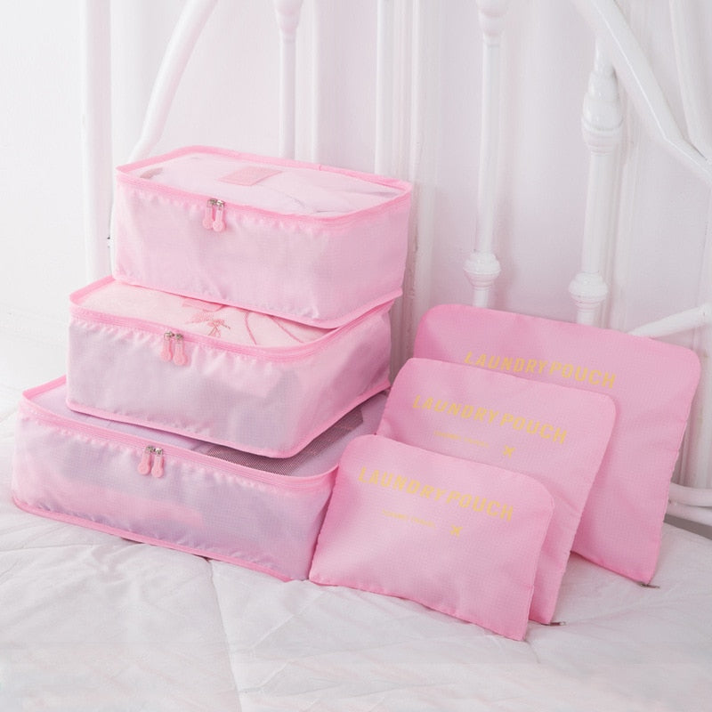 6/8 Pcs Set Travel Organizer Storage Bags Suitcase Packing Set Storage Cases Portable Luggage Organizer Clothes Shoe Tidy Pouch