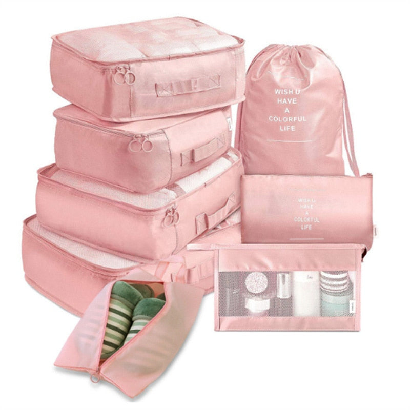 6/8 Pcs Set Travel Organizer Storage Bags Suitcase Packing Set Storage Cases Portable Luggage Organizer Clothes Shoe Tidy Pouch