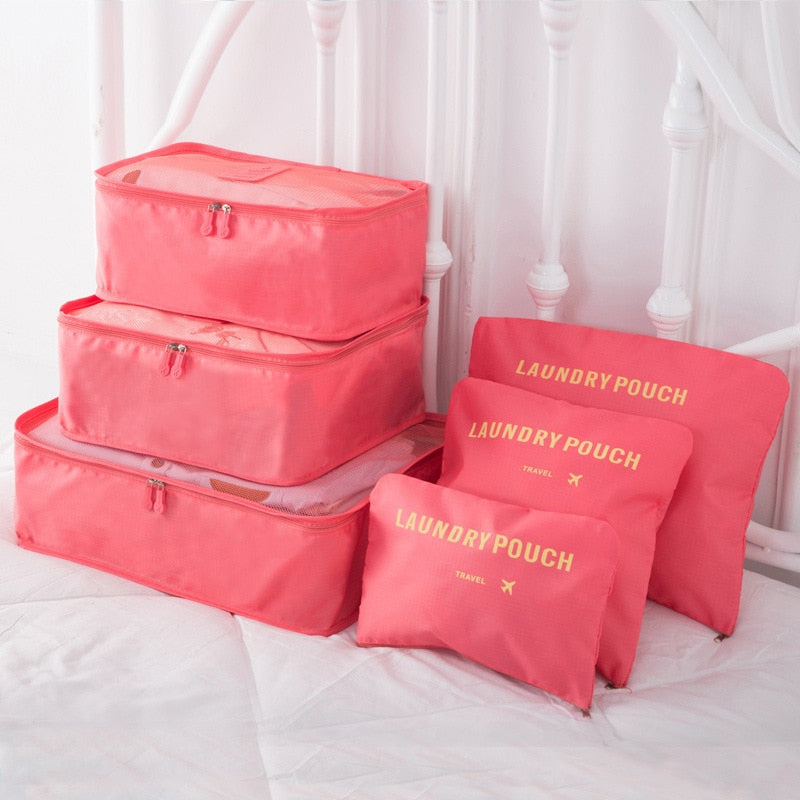 6/8 Pcs Set Travel Organizer Storage Bags Suitcase Packing Set Storage Cases Portable Luggage Organizer Clothes Shoe Tidy Pouch