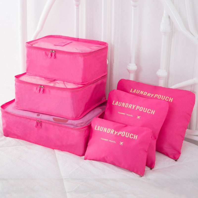 6/8 Pcs Set Travel Organizer Storage Bags Suitcase Packing Set Storage Cases Portable Luggage Organizer Clothes Shoe Tidy Pouch