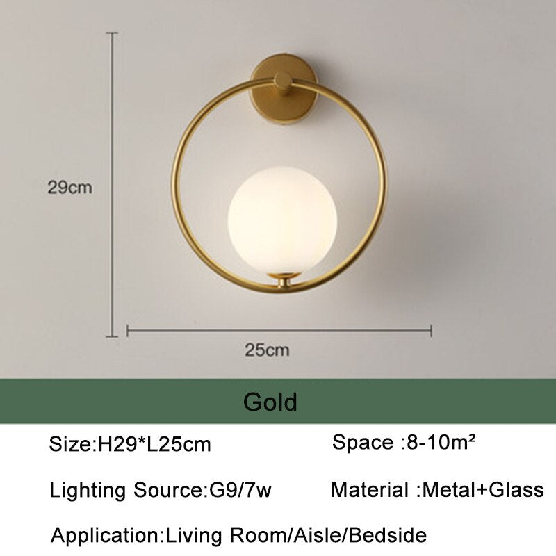 Nordic Glas Ball FÜHRTE Wand Licht für Wohnzimmer Interior Schlafzimmer LED Wand Leuchte mit 7w G9 Birne wand Leuchte für Home