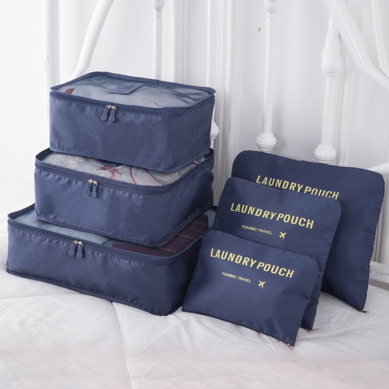 6/8 Pcs Set Travel Organizer Storage Bags Suitcase Packing Set Storage Cases Portable Luggage Organizer Clothes Shoe Tidy Pouch