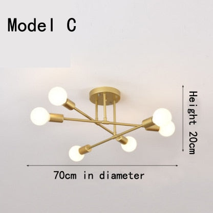 Close to ceiling light fixtures home Decor Warm And Romantic Lighting indoor Modern Living Room Lamp Black Golden Chandelier