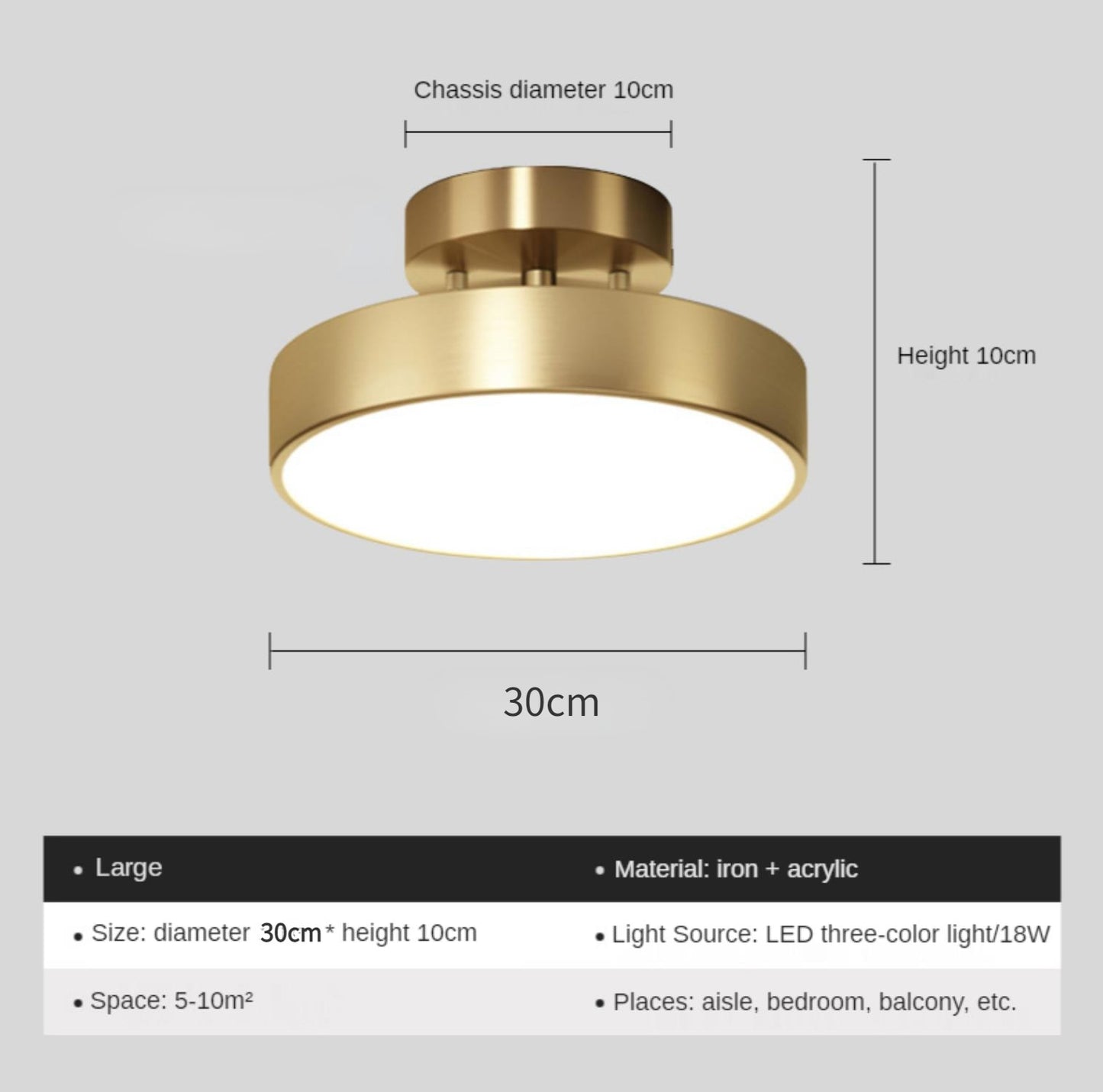 New Gold Ceiling Lamp Nordic Lighting Luxury Corridor Living Room Bedroom Hallway Interior Front Porch Kitchen Decoration Light