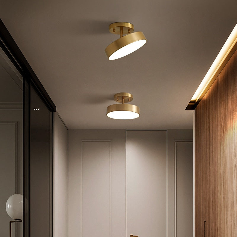 New Gold Ceiling Lamp Nordic Lighting Luxury Corridor Living Room Bedroom Hallway Interior Front Porch Kitchen Decoration Light
