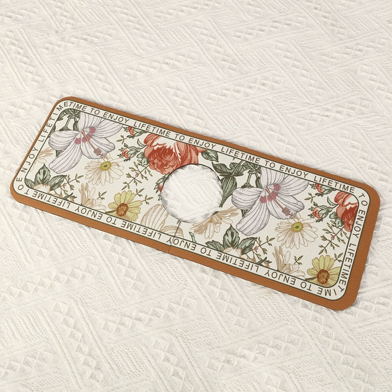Classic Sink Faucet Drain Pad Table Mat Toilet Diatom Mud Absorbent Pad Non-slip Anti-mildew Mat for Kitchen Countertop Dining