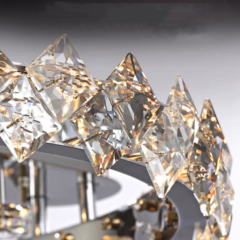 Modern Luxury Crystal Ceiling Lamp Lights Stainles Steel Chrome Dimming For Living Dining Room Bedroom Lustre Luminaire Lighting