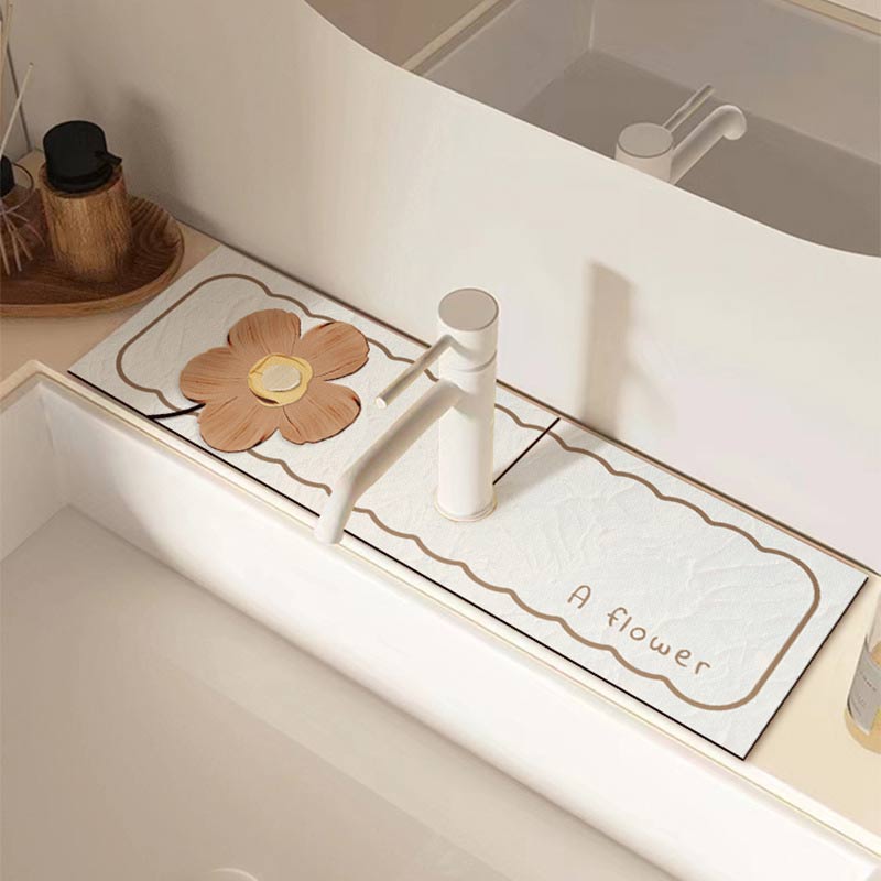 Classic Sink Faucet Drain Pad Table Mat Toilet Diatom Mud Absorbent Pad Non-slip Anti-mildew Mat for Kitchen Countertop Dining
