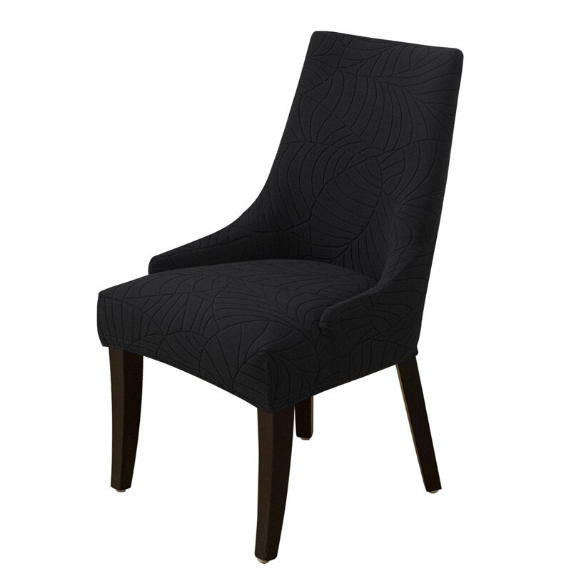 Jacquard Sloping Chair Cover High Back Armchair Cover Elastic Accent Living Dining Room Seat Covers Office Hotel Wedding Party