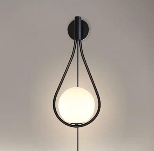 Modern Glass Ball Wall Sconce Light Fixture Bedroom Bedside Home Decoration Living Room Gold Lighting Lamp Indoor Free Shipping