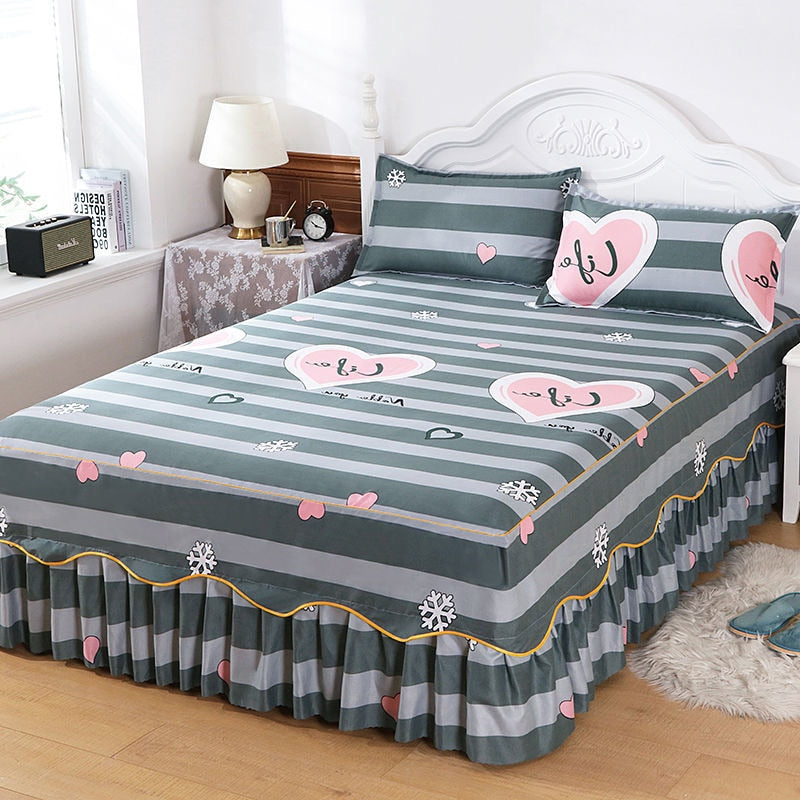 3 Pcs Bedding Smooth Quilted Bedspread on The Bed Light Luxury Home Linen Bed Sheet Set with Pillowcases for Queen King Size Bed