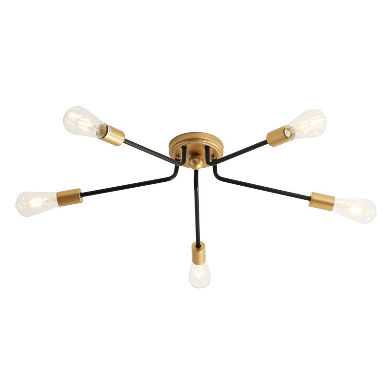 Close to ceiling light fixtures home Decor Warm And Romantic Lighting indoor Modern Living Room Lamp Black Golden Chandelier