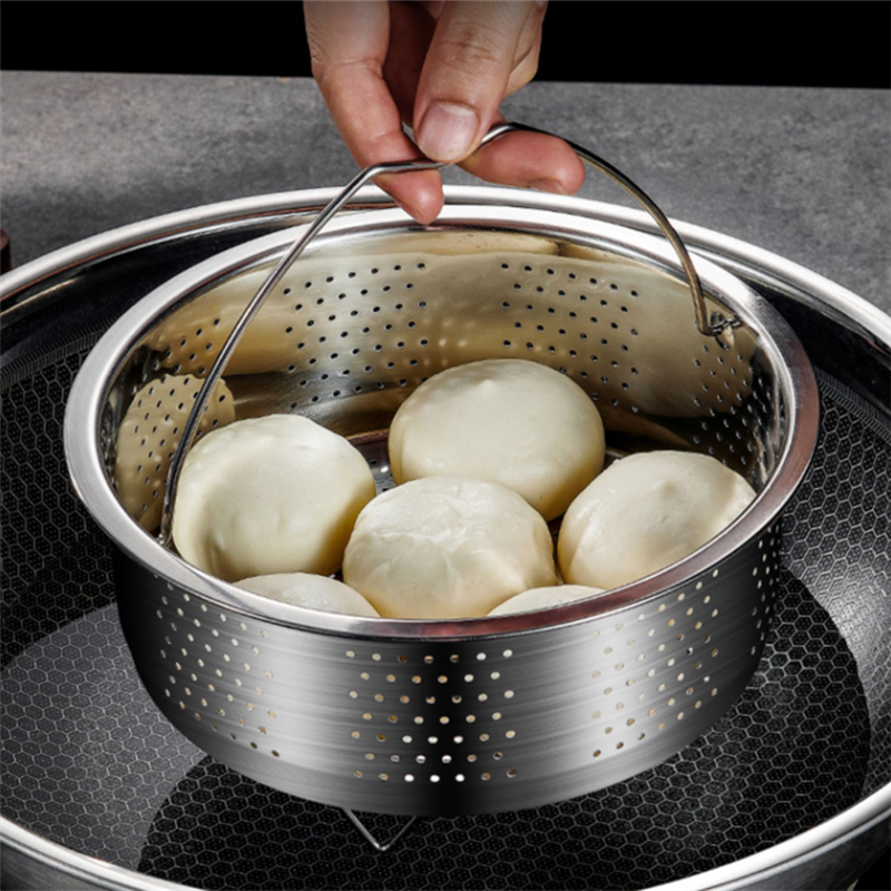 Stainless Steel Kitchen Steam Basket Pressure Cooker Anti-scald Steamer Multi-Function Fruit Cleaning Basket Cookeo Accessories