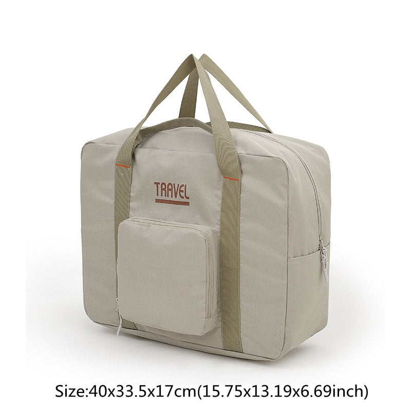 Fashion Folding Travel Bag Women Oxford Travel Weekend Overnight Bags Large Capacity Hand Luggage Tote Duffel Accessor Supplies
