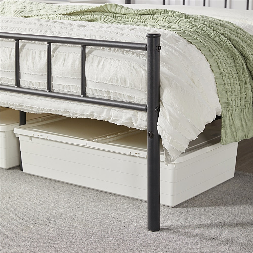 Metal Full Bed with Headboard and Footboard, Black Queen Bed Frame Furniture Bedroom