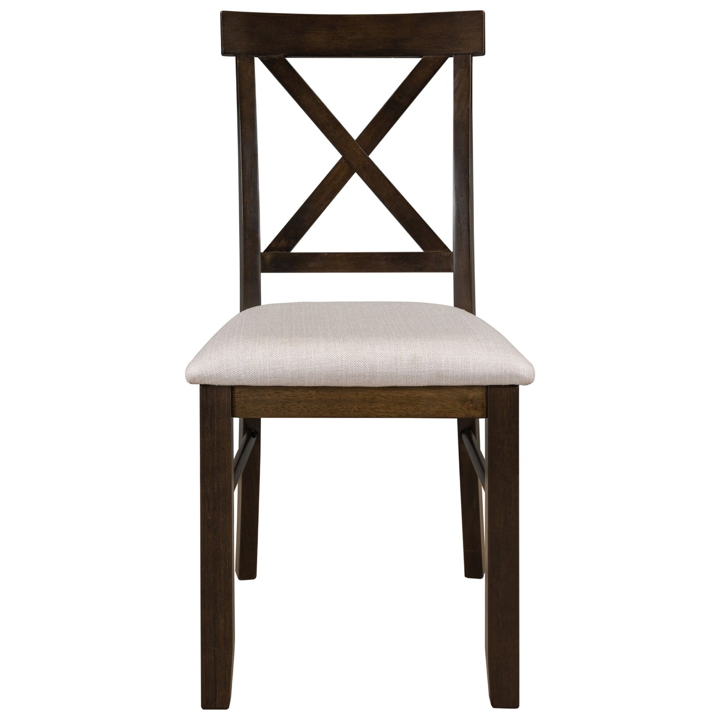 5 Pieces Farmhouse Rustic Wood Kitchen Dining Table Set with Upholstered 4 X-back Chairs for Living Room