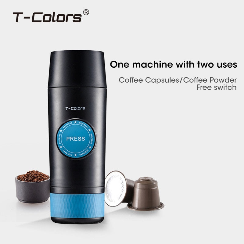 Portable Mini Espresso Machine - Car Coffee Maker 20 BAR Compatible with Nespresso Pods & Ground Coffee - Camping, RV, Travel