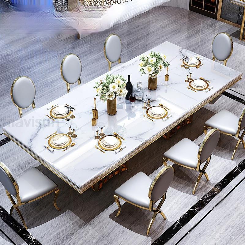 Luxury Modern Dining Table Chair Marble Desk Coffee Kitchen Tables Console Dining Table Mobile Table A Manger Home Furnitures
