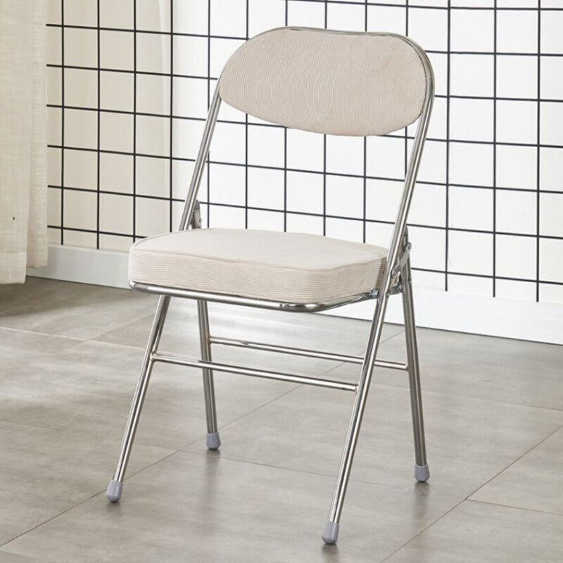 Classic Thickened Electroplated Folding Chair Comfortable Dining Chair Office Chair Accent Chairs for Living Room Furniture Ins
