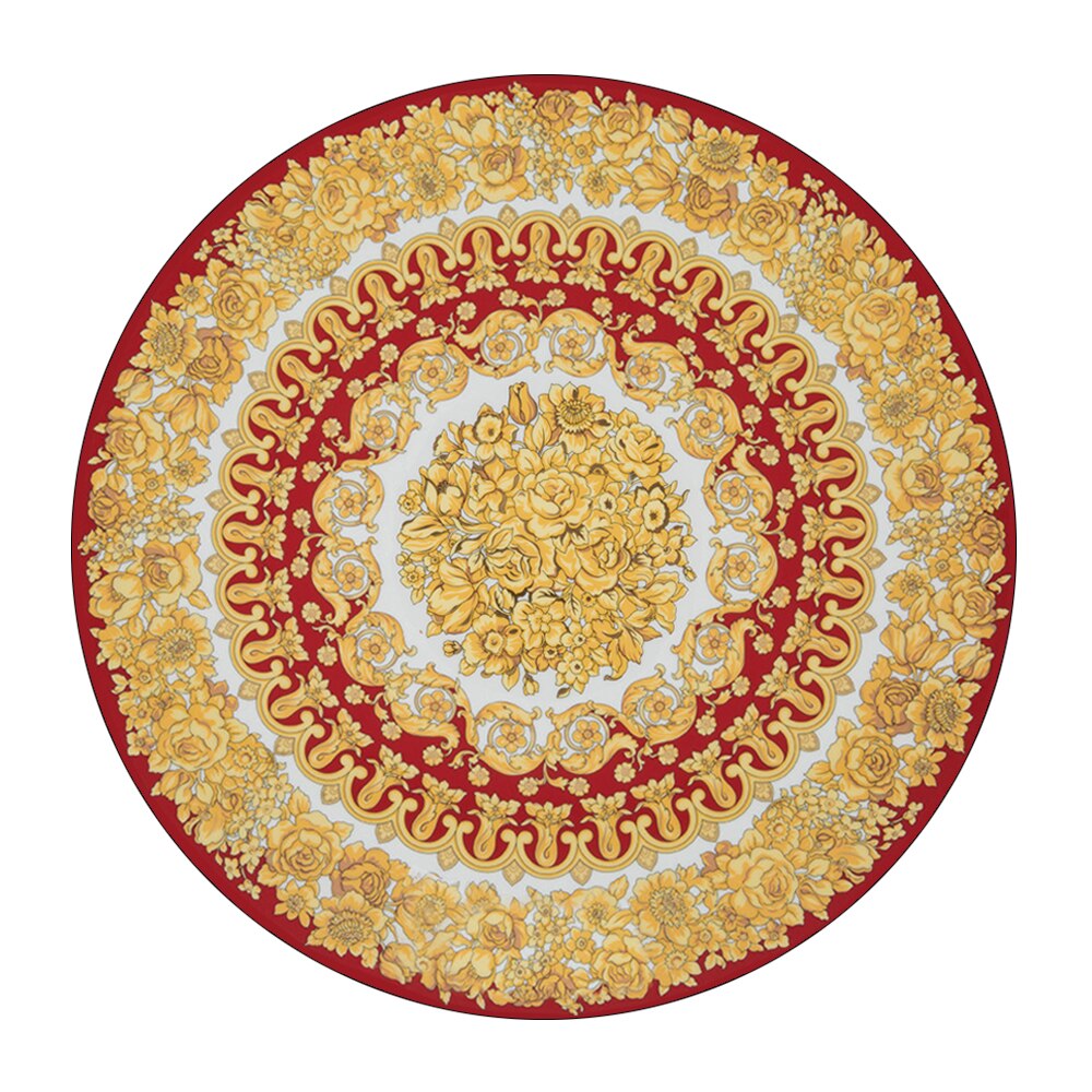 Gold Round Carpets Living Bedroom Area Rug Room Bedside Chair Mat European Style Home Decoration Carpet Tatami Mat Alfombras