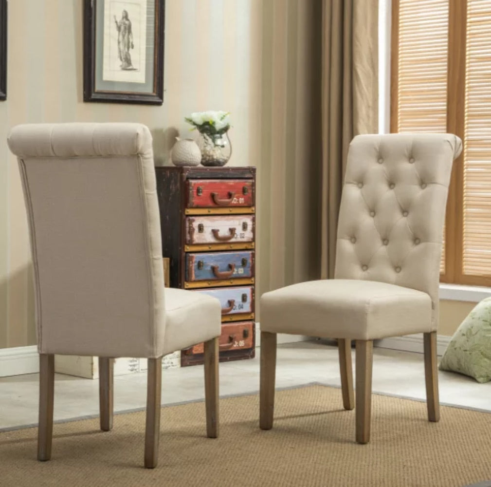 Habit Dining Chair, Set of 2, Tan Chinese Style Furniture Dining Chair Accent Chairs for Living Room Restaurant Chair