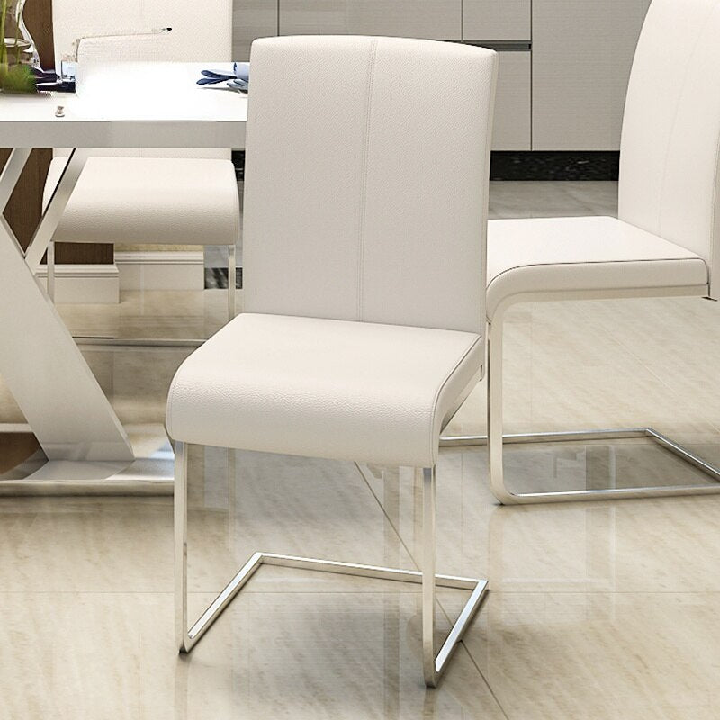 Designer Leather Dining Chairs Accent Office Chaise Lounge Metal Living Room Chairs Ergonomic Bow Muebles Minimalist Dseign
