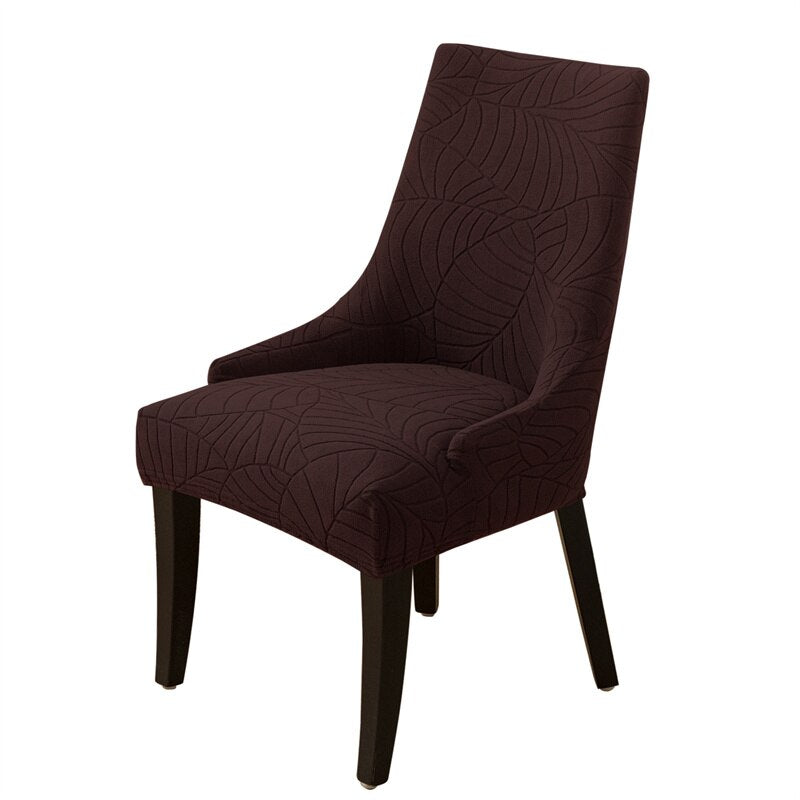 Jacquard Sloping Chair Cover High Back Armchair Cover Elastic Accent Living Dining Room Seat Covers Office Hotel Wedding Party