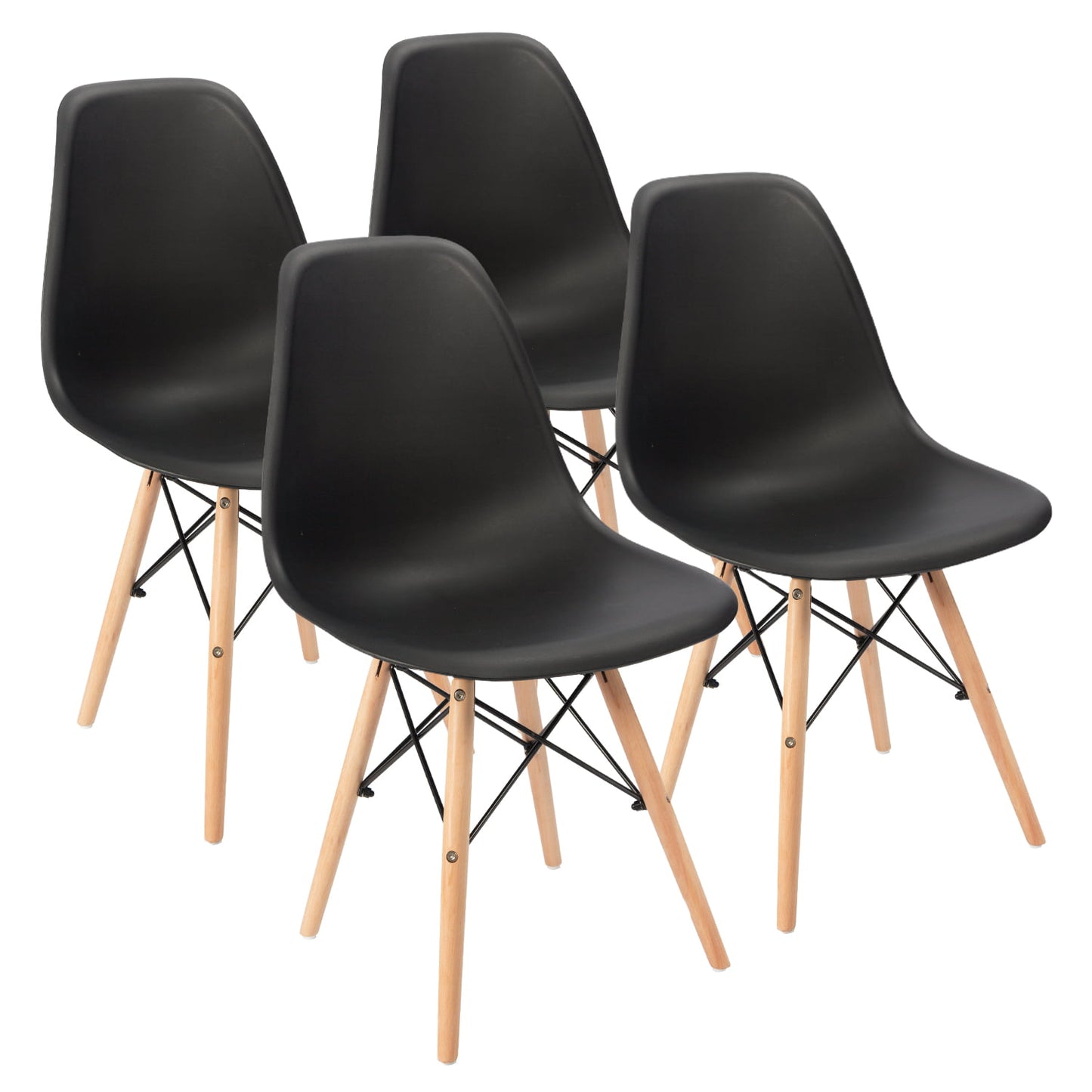 Pre-Assembled Mid Century Modern Dining Chairs, Set of 4, Multiple Colors Accent Chairs for Living Room Furniture