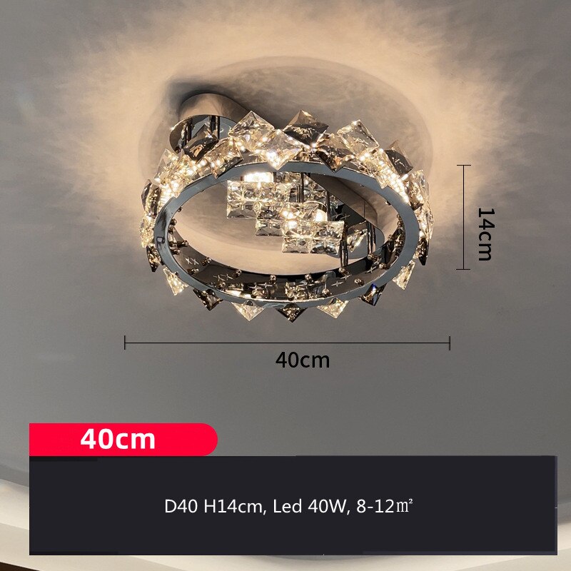 Modern Luxury Crystal Ceiling Lamp Lights Stainles Steel Chrome Dimming For Living Dining Room Bedroom Lustre Luminaire Lighting