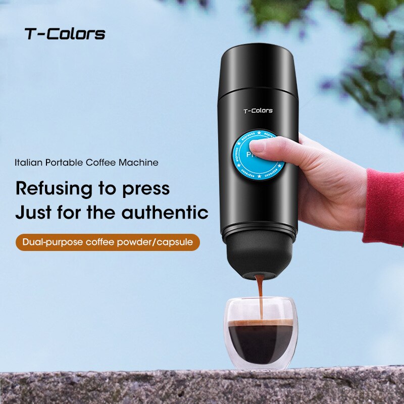 Portable Mini Espresso Machine - Car Coffee Maker 20 BAR Compatible with Nespresso Pods & Ground Coffee - Camping, RV, Travel