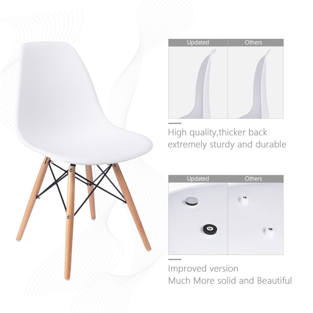 Pre-Assembled Mid Century Modern Dining Chairs, Set of 4, Multiple Colors Accent Chairs for Living Room Furniture